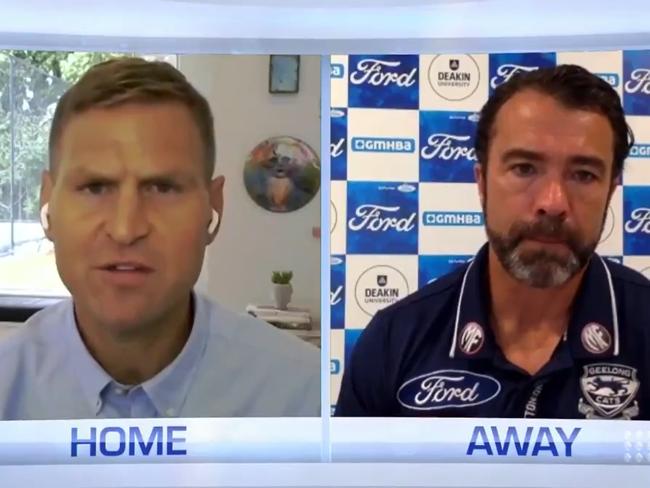 Kane Cornes gave Mark Ricciuto a "drive by" on The Sunday Footy Show.