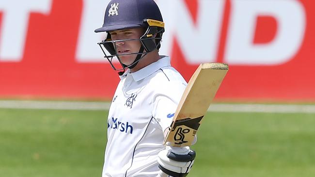 Marcus Harris carried his bat. Picture: Mark Brake/Getty Images