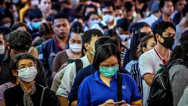 There’s no need to wear a face mask if you’re healthy, experts have said. Picture: Mladen Antonov/AFP