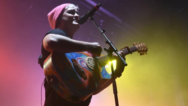 George Sheppard of Brisbane indy pop band Sheppard at One From the Heart at Lismore showgrounds. Picture Cath Piltz