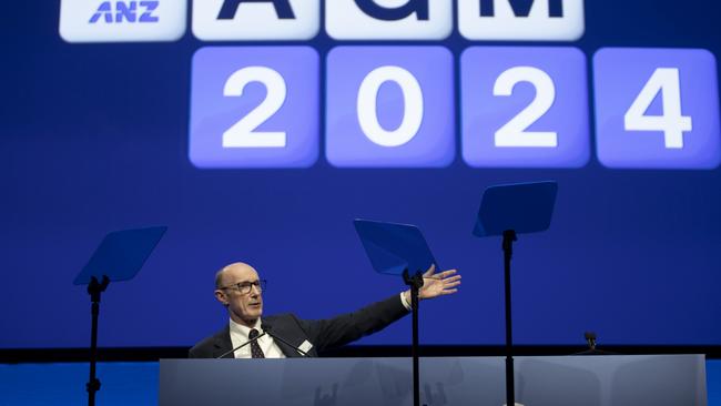 ANZ chairman Paul O'Sullivan at the bank’s annual meeting in Melbourne. Picture: Arsineh Houspian