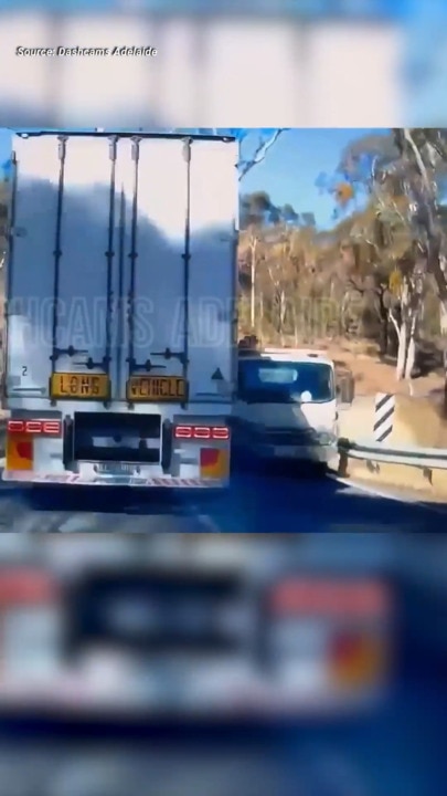 Dashcam: Interstate B Double driver lost in Adelaide Hills