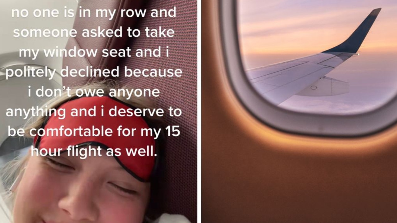 A traveller has reignited a plane etiquette debate with a viral video. Pictures: TikTok/@mewhiskers123; iStock