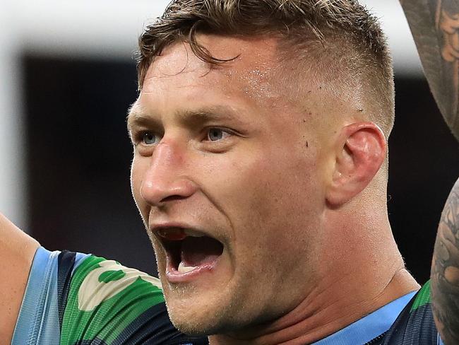 Tariq Sims celebrates during Origin 2, Queensland V New South Wales at Optus Stadium in Perth. Pics Adam Head