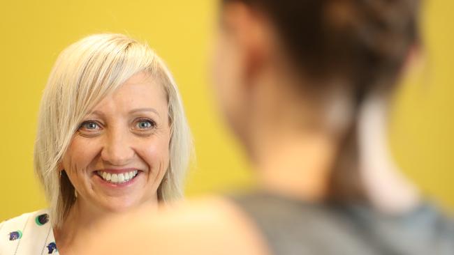 Dr Kim Hurst counselling teenagers who have eating disorders at Robina Private Hospital. Photo by Richard Gosling