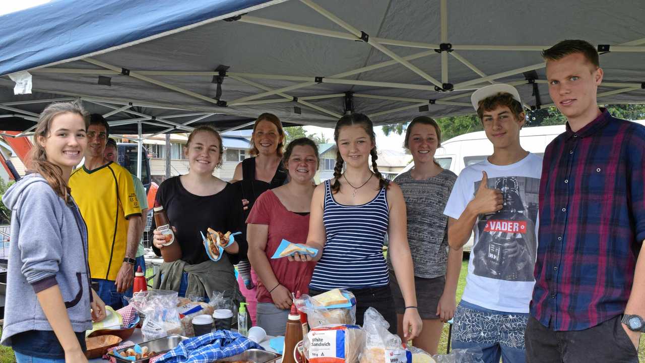 Volunteers at Christadelphian Hall's pop-up flood relief centre in South Lismore. April 8, 2017. Picture: Claudia Jambor