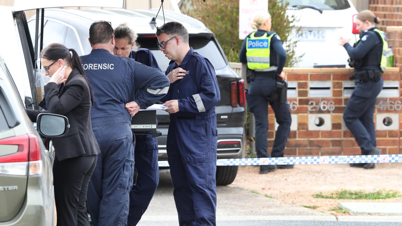 Police remained at McBurnie Drive on Saturday. Picture: NewsWire/ David Crosling