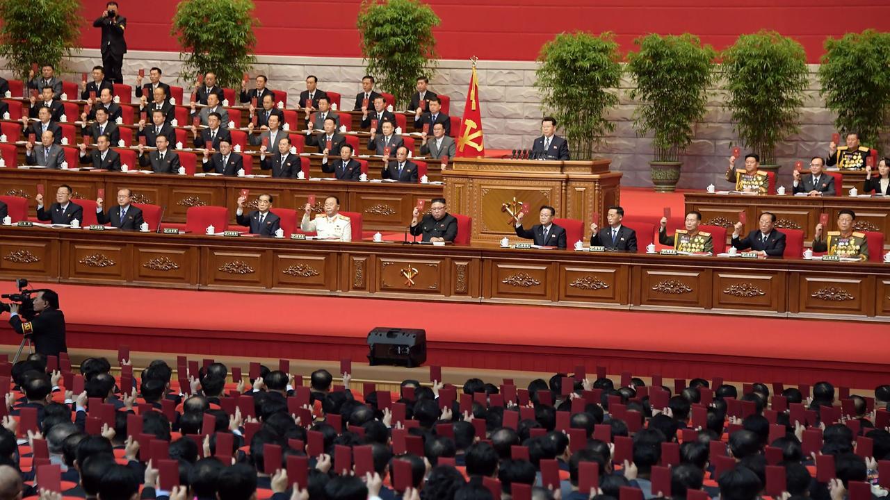 Thousands attended the 8th Congress of the Workers Party of Korea in Pyongyang. Picture: KCNA via KNS/AFP