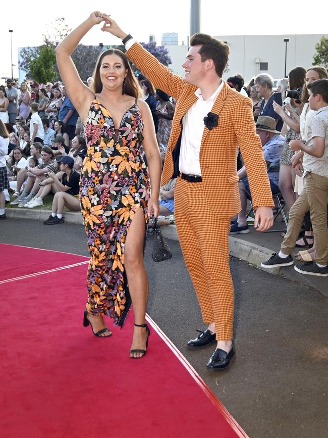 Harristown High School formal 2020 at Highfields Cultural Centre. Isaac Budde and Jessica Paech.