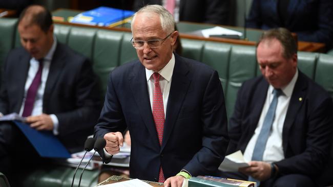 Prime Minister Malcolm Turnbull during House of Representatives Question Time.