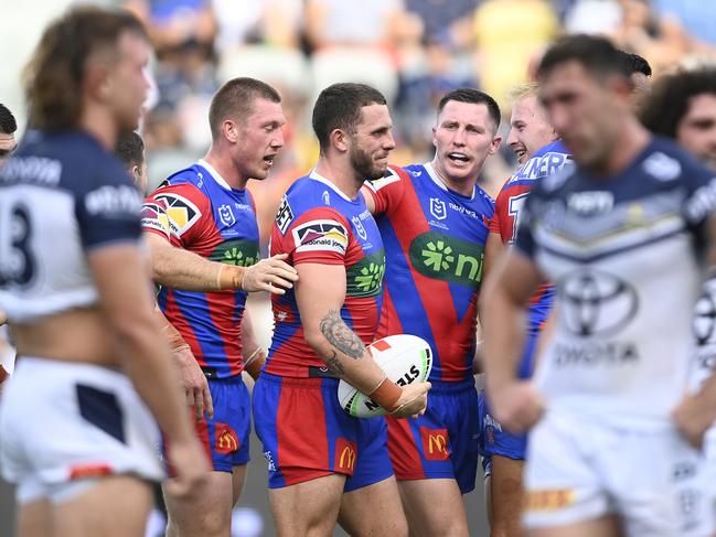 Adam Elliott scored a double for the Knights. Picture: Getty Images