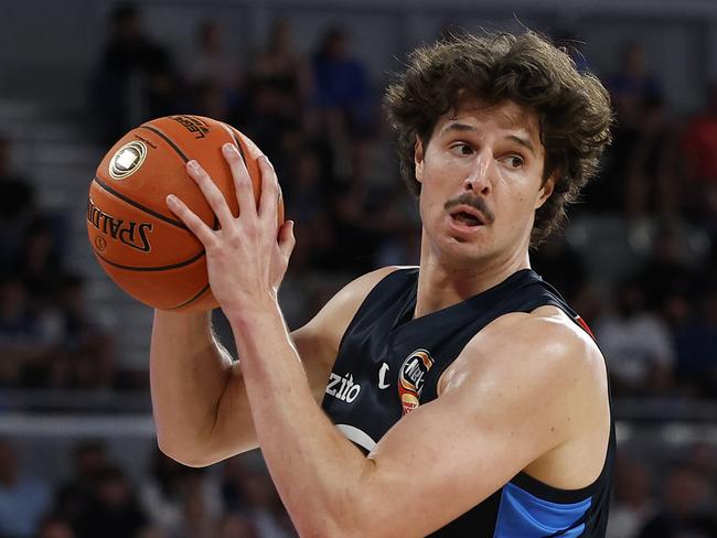 MELBOURNE, AUSTRALIA - OCTOBER 27: Kyle Bowen of United in action during the round six NBL match between Melbourne United and Cairns Taipans at John Cain Arena, on October 27, 2024, in Melbourne, Australia. (Photo by Daniel Pockett/Getty Images)