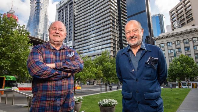 3AW breakfast hosts Ross Stevenson and Russel Howcroft. Picture: Jason Edwards