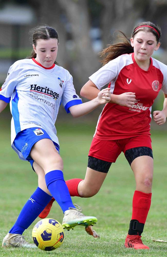 SOCCER: U 13 girls, Woombye V Nambour Yandina United. Picture: Patrick Woods.