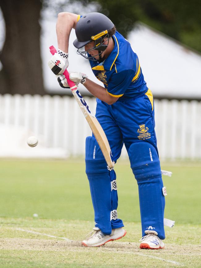 Henry Maunder of Toowoomba Grammar School defends. Picture: Kevin Farmer