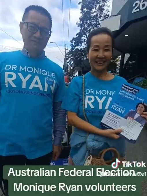 A screenshot from a video of Monique Ryan volunteers.