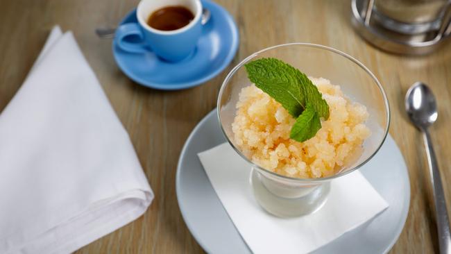 Blood orange granita is a great hot-day dessert. Picture: Nicole Cleary