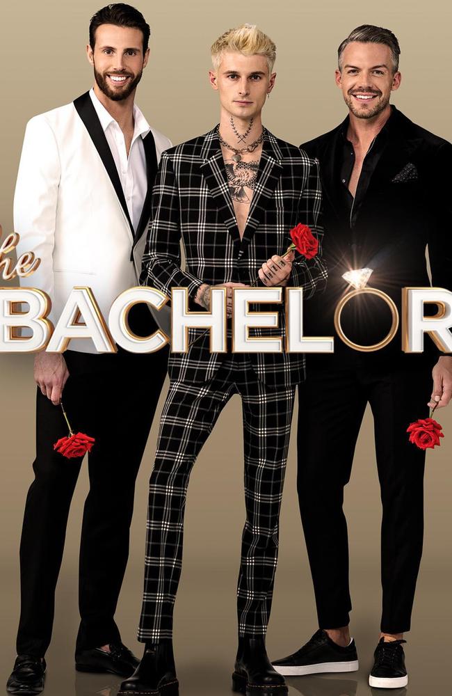 This year’s Bachelor from left-right: Basketballer Felix Von Hofe, musician Jed McIntosh, and restaurant manager Thomas Malucelli.