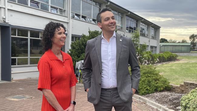 Education Minister Blair Boyer with Member for Gibson Sarah Andrews at the Darlington Primary School on December 5. Picture: Dylan Hogarth