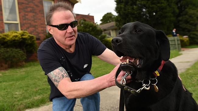 Andy and best mate Fergus are back together after his dog became ill and the Pet Medical Crisis Fund stepped in to help out. Picture: Chris Eastman