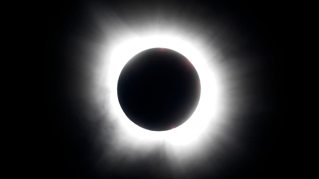 The moon eclipses the sun on April 8, 2024 in Texas, US. Picture: Ron Jenkins / GETTY IMAGES NORTH AMERICA / Getty Images via AFP