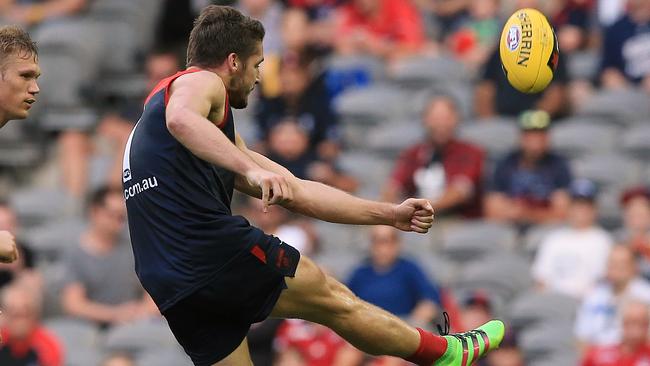 Jesse Hogan’s kicking isn’t up to scratch, David Schwarz says. Picture: Wayne Ludbey