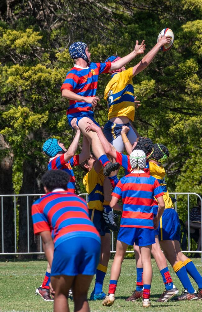 Downlands 15A vs TGS 15A. 2024 O'Callaghan Cup day at Downlands College. Photo by Nev Madsen