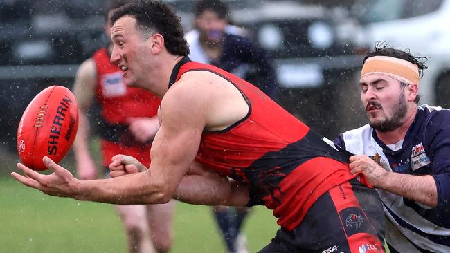 RDFNL: Romsey v Melton Centrals: Jack Jedwab of Romsey  at Romsey Recreation Reserve on Saturday July 8, 2023 in Romsey, Australia.Photo: Hamish Blair