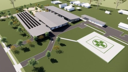 An artist's impression of the new Moranbah hospital with helipad. Picture: Contributed