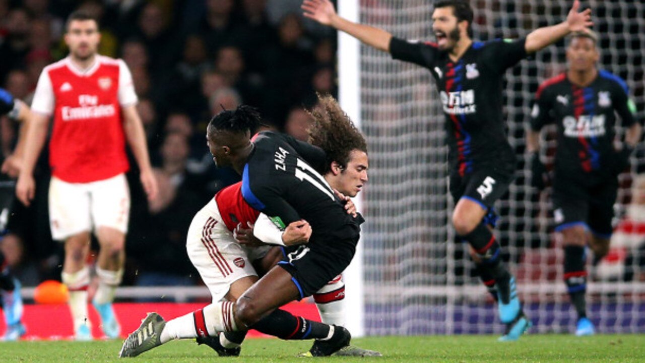 Matteo Guendouzi somehow escaped a red card for his ‘rugby tackle’ on Wilfried Zaha