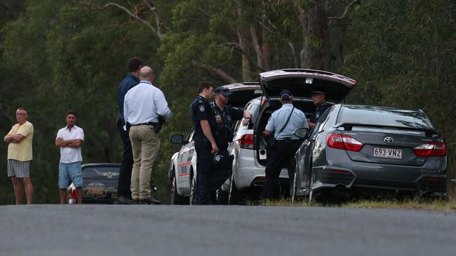 Police at the scene of a shooting at a property in Pimpama in 2016. Photo: Regi Varghese