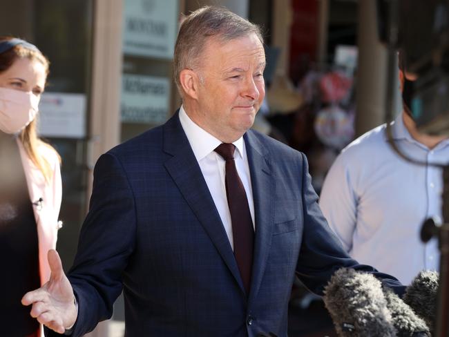 Labor leader Anthony Albanese was also marked down, with a two-point fall in satisfaction to 38 per cent. Picture: Liam Kidston