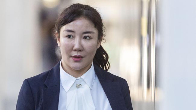 Chinese escort worker Yutian Li, 39, outside Brisbane District Court. Picture: AAP/Glenn Hunt