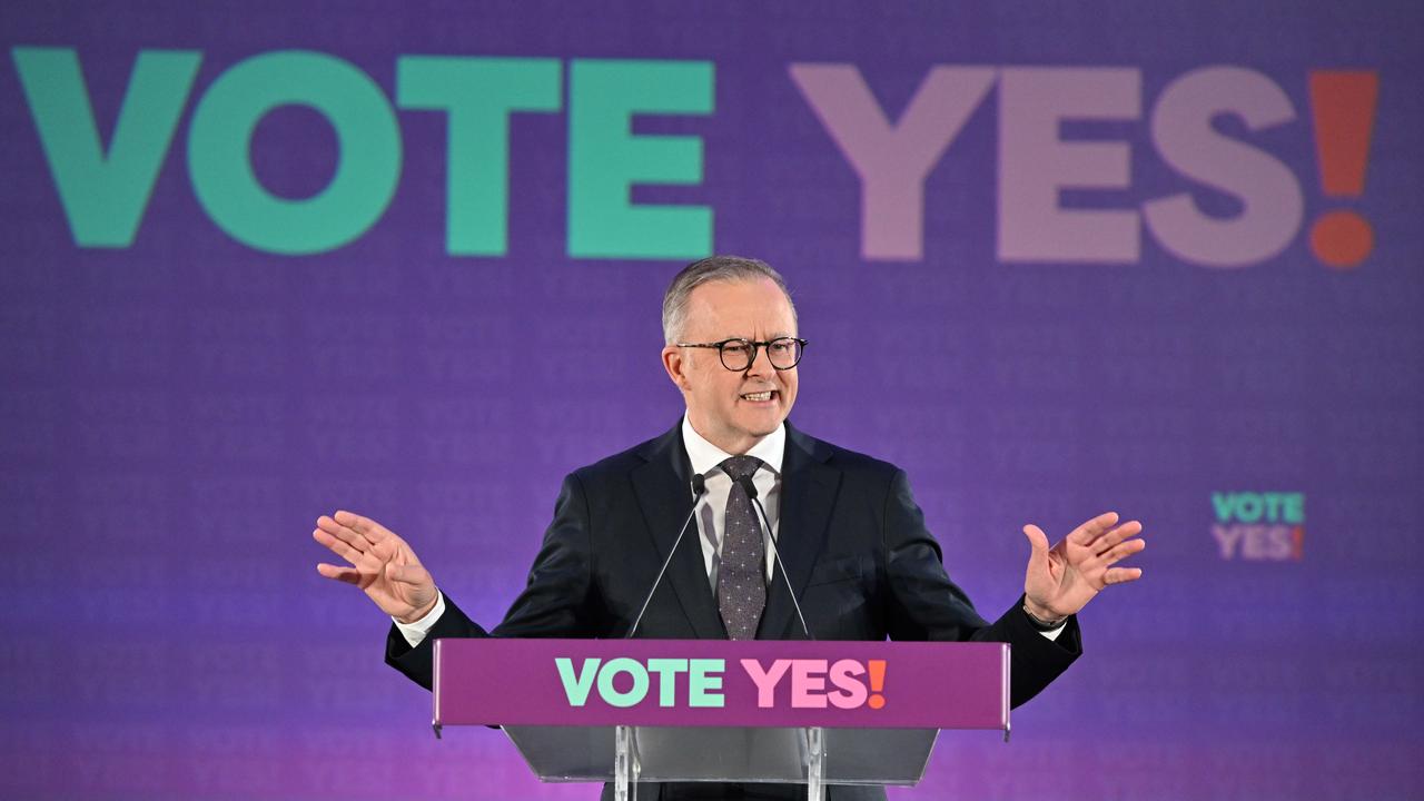 The Prime Minister, Anthony Albanese, at the Yes23 Campaign Launch in the northern Adelaide suburb of Elizabeth. Picture: NCA NewsWire / Brenton Edwards