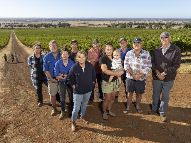 Heathcote wine producers who are concerned their wishes will be overlooked as the government considers an 800Ha solar farm in the middle of the renowned region. Residents on Colbinabbin Estate winery. Picture: Alex Coppel.