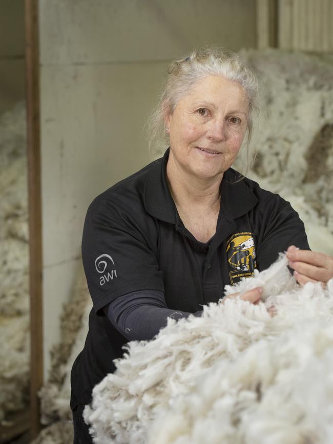 Marion Kelly and her husband Tom Kelly travel around Victoria and Southern NSW training skills for the wool industry. Marion teaches wool related skills, Tom teaches shearing related skills. Picture: Zoe Phillips