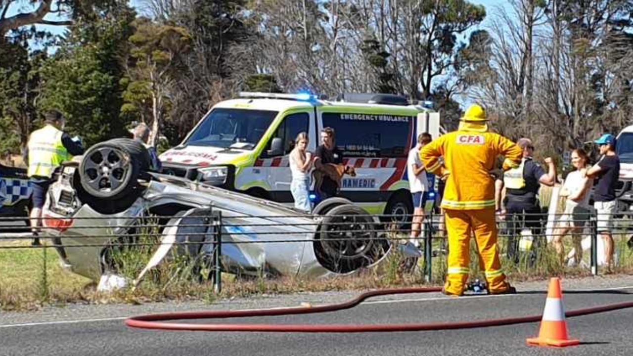 Traffic banked up after car rolls on the Bellarine Highway | Geelong ...