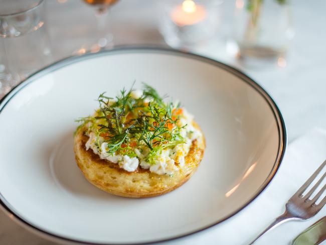 Spanner crab crumpet. Picture: Eugene Hyland