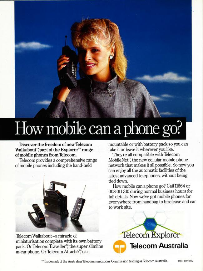 A mobile phone ad in the 1988 Australian Open guide.