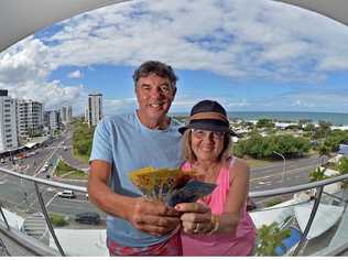 THE GOOD LIFE: Colin and Madeline Anderson make money being on holidays, renting out their Adelaide home for $700 a week and paying $470 in Maroochydore. Picture: Patrick Woods