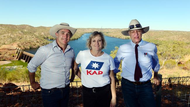 Rob Katter with Thuringowa candidate Julianne Wood and Bob Katter.