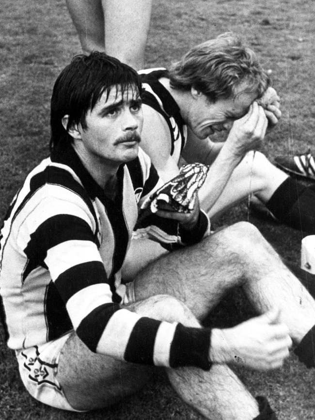 Shattered Pies players after the 1980 Grand Final.