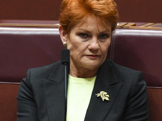 Pauline Hanson said Mr Dutton could accepting a ‘poison chalice’. Picture: AAP Image/Lukas Coch