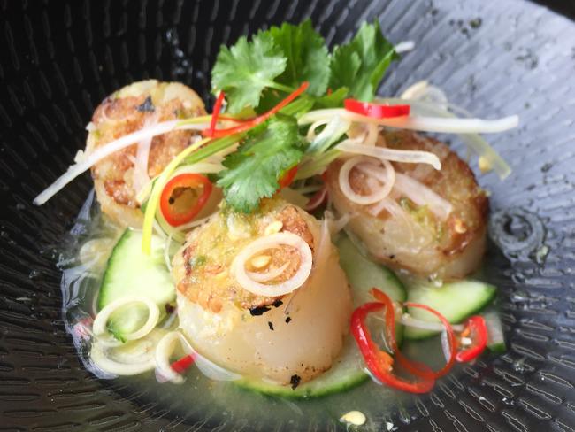 Seared scallops at Season. Picture: Jenifer Jagielski