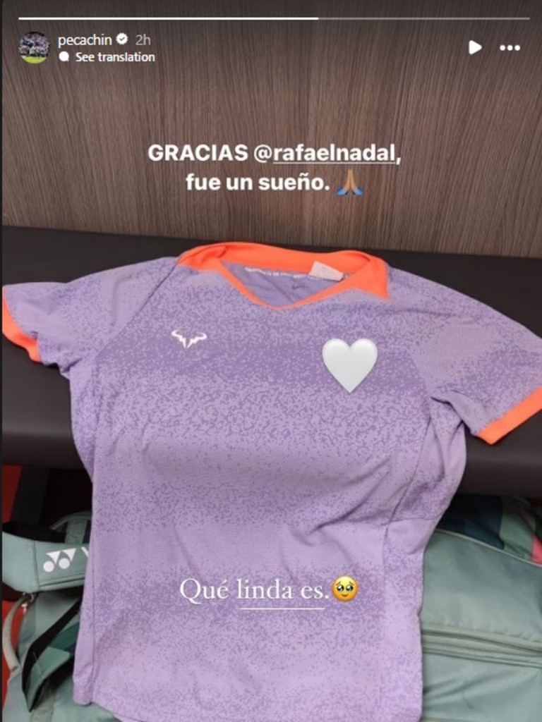 Pedro Cachin is just like every other Rafael Nadal fan. Photo Instagram.