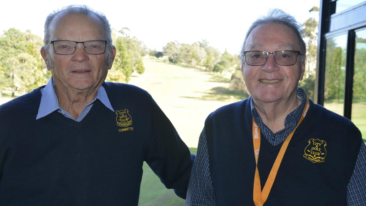 Excited by the new partnership with the Drayton Bowls Club are City Golf Club president Ed Britnell (left) and general manager Peter Constance.