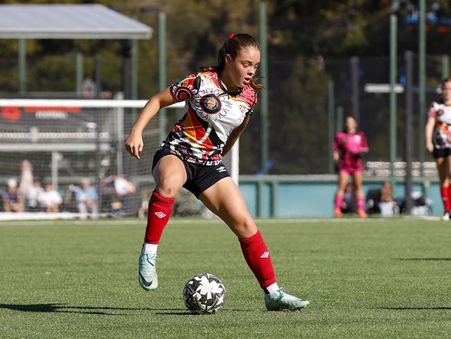 Erica Newton. Picture: Michael Gorton. U16 Girls NAIDOC Cup at Lake Macquarie Regional Football Facility.