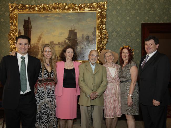 The Moran siblings with parents Doug and Greta L-R: Mark and wife Evette, Kerry Jones, Barbara and Peter Moran at the launch of the Moran’s charity for abused children in 2011.