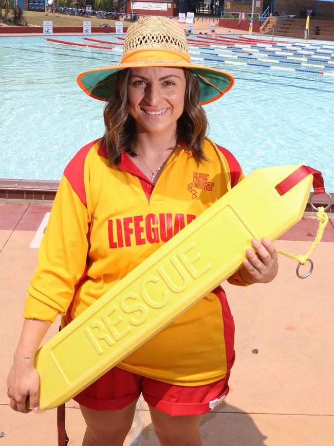 Roselands Leisure and Aquatic Centre's Lifeguard Peta Trapalis. Picture: Robert Pozo