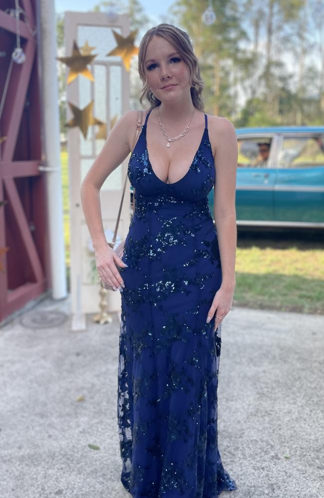 Emily Carter arrives at the 2024 Gympie State High School graduation formal.